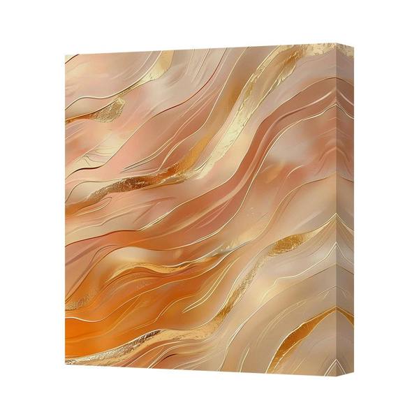 Benjamin Tate Design Contemporary Abstract Gold Accented Canvas Wall Art Print On Deep Wooden Frame