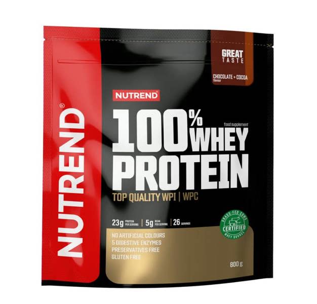 Nutrend 100% Whey Protein, Chocolate + Cocoa - 800g