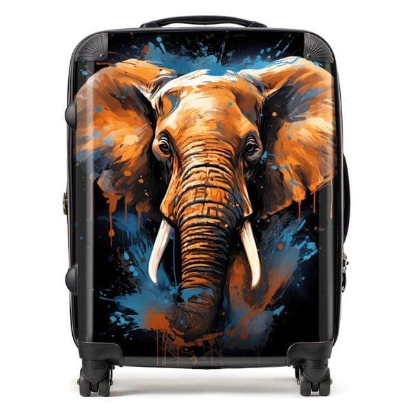 Warren Reed Splashart Elephant Blue Suitcase