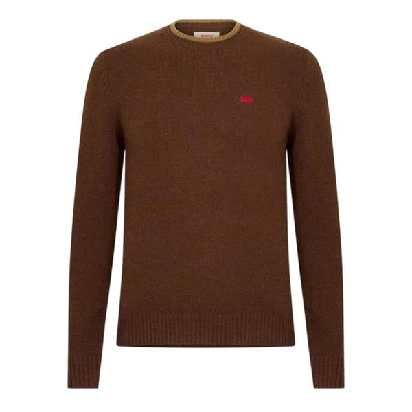 Levis Mens Batwing Logo Crew Neck Jumper - Brown - 