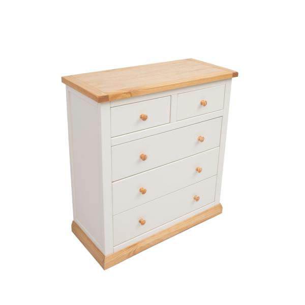 Cabinet Bits Trevi 5 Drawer Chest of Drawers Wood Knob