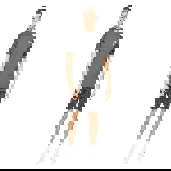 Crosshatch Mens Janscore Elasticated Waist Cargo Shorts - Dark Grey - 