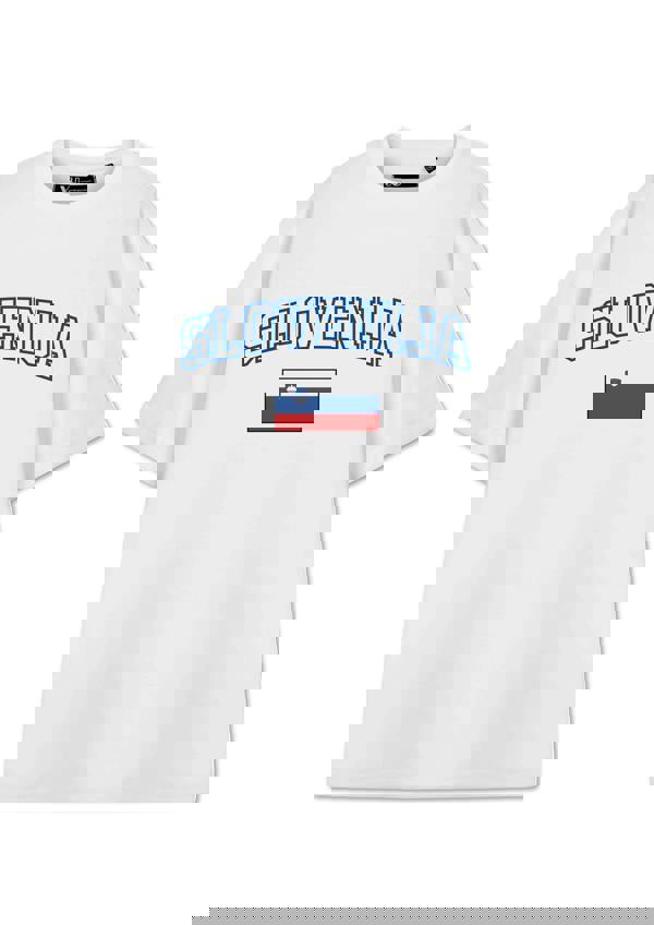 Show Me The Merch Unisex White Slovenia Short Sleeved T-Shirt