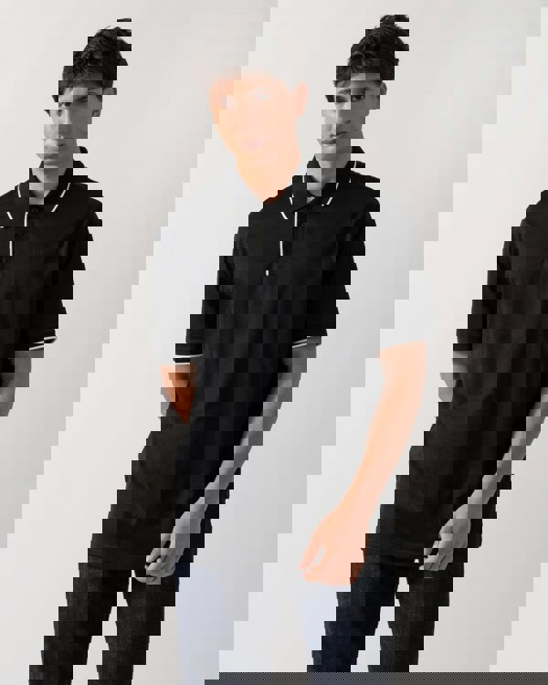 Armani Exchange Armani Exchange Mens A|X Monogram Contrast Tipped Polo Shirt