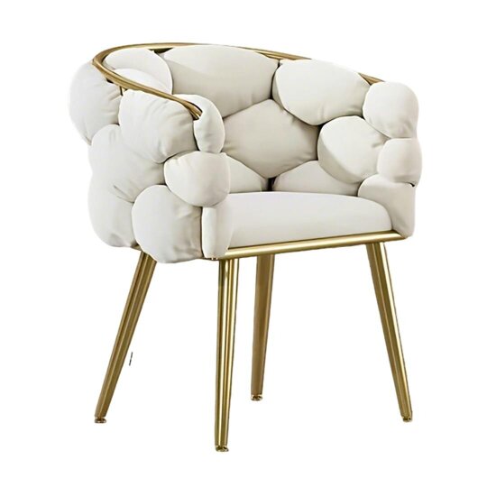 Havendro Bedroom Dressing Chair Luxury Backrest Chair Single Leisure Sofa Chair - white - Steel, Nylon, Plastic