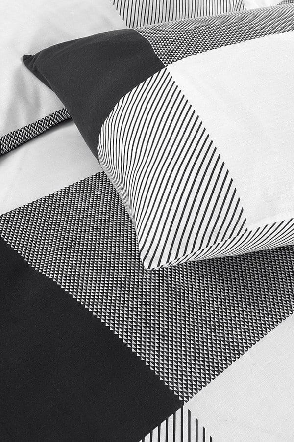 HomeSpace Direct Chequered Check Mono Duvet Cover Set