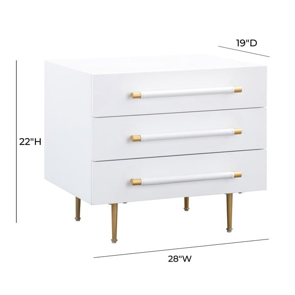 Furniture Edit Trident White Nightstand Chest Of Drawers