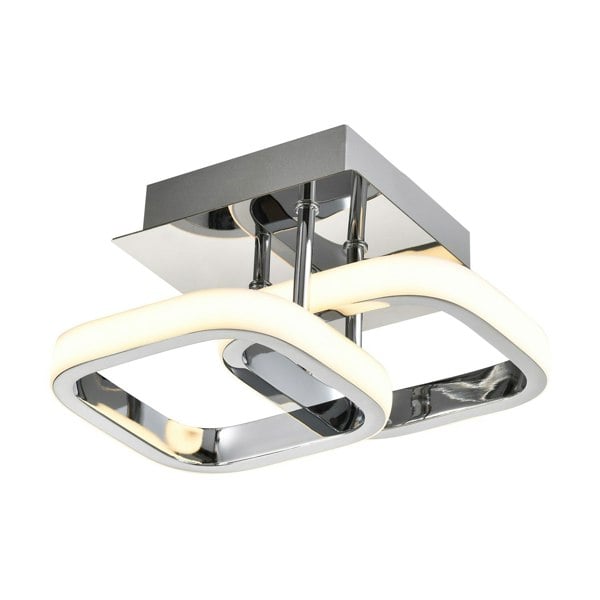 Contemporary Compact Double Head LED Chrome Ceiling Light Fitting Image 1