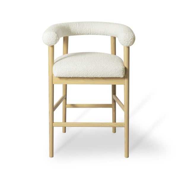 Furniture Edit Spara Cream Boucle Counter Bar Stool