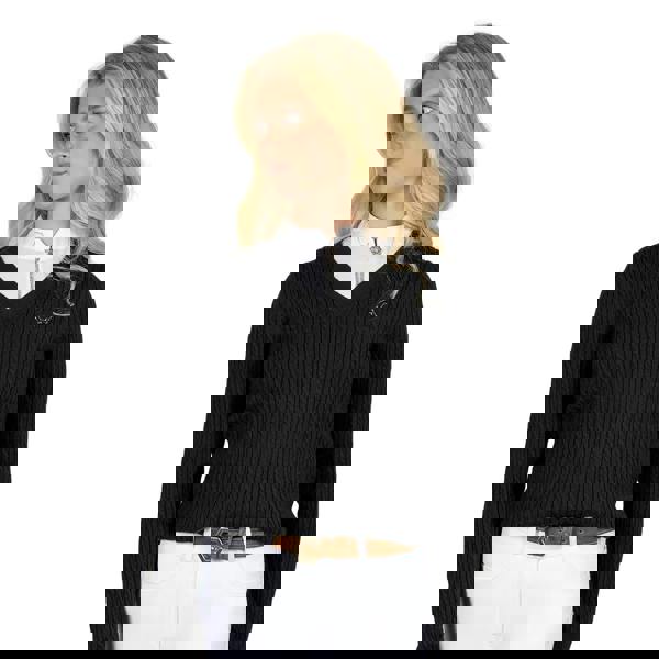 Coldstream Womens/Ladies Clarkston Knitted V Neck Jumper - Black - 