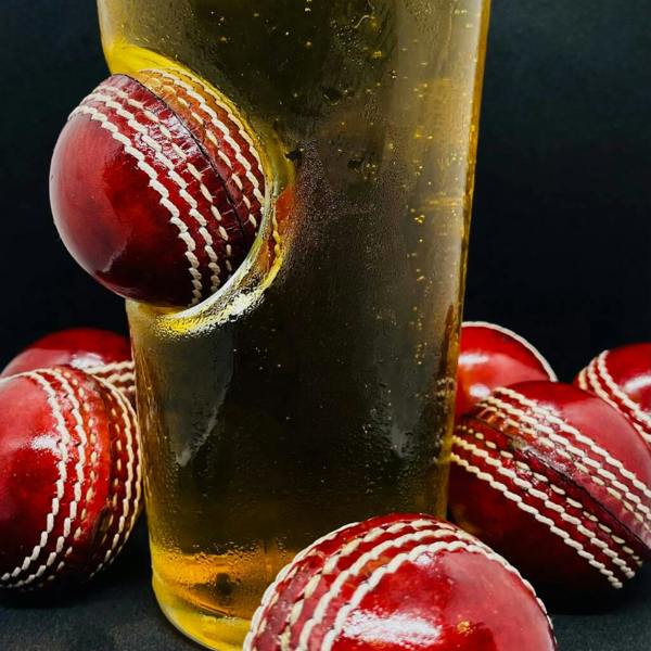 Personalised Cricket Ball Beer Glass - alternative angle
