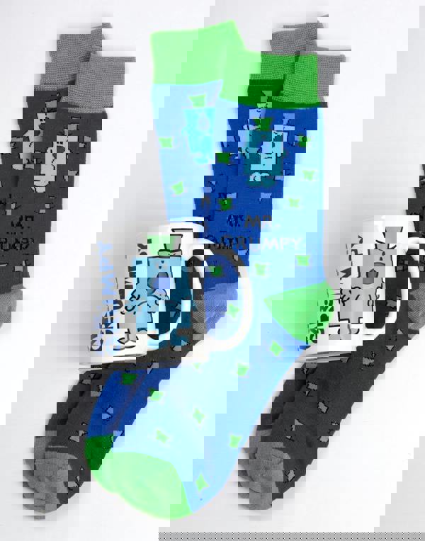 Mr. Men Mens Blue Mr Grumpy Mug and Sock Gift Set (One Size)