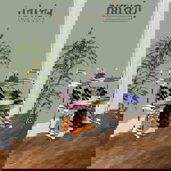 MANTRARAJ 3 Tier Heavy Duty Metal Shoe Quick Assembly Shoe Rack Shoe Storage Cabinet Holds Upto 12-15 Pairs