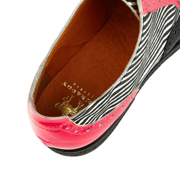 Embassy London The Artist - Optical Zebra - Womens Italian leather shoe with rubber sole and broguing