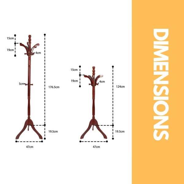 Rafaelo Mobilia Wooden Coat Stand With 13 Hooks