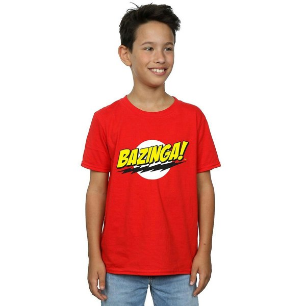 The Big Bang Theory Boys Bazinga Cotton T-Shirt - Red