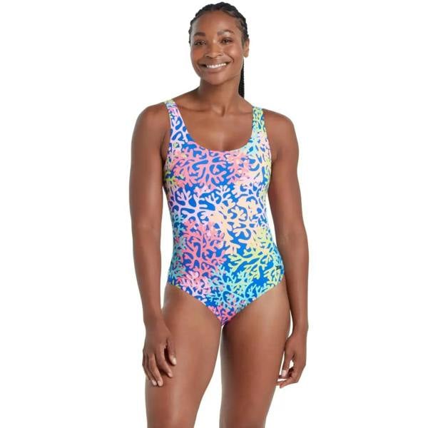 Zoggs Sea Change Thermal Ecofeel blue multi one-piece swimsuit