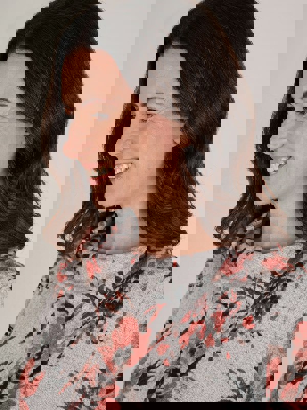 TIGI-Wear Floral Printed Split Neck Top