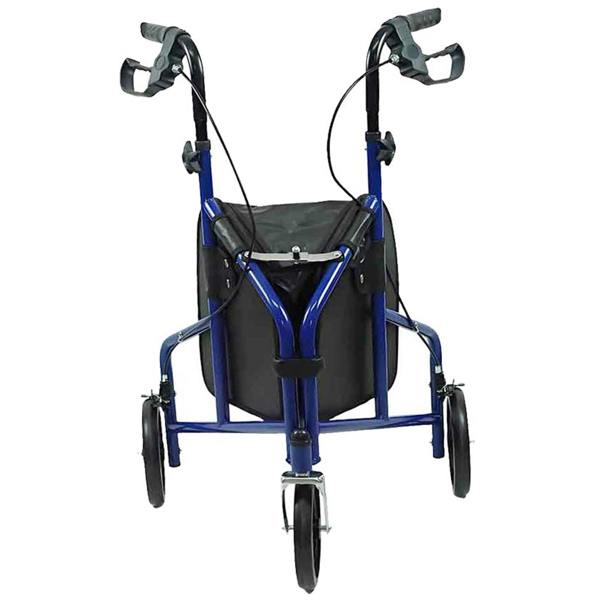 Gr8 Home 3 Wheel Rollator Walker Lightweight Folding Adjustable Height Brakes Bag 125kg