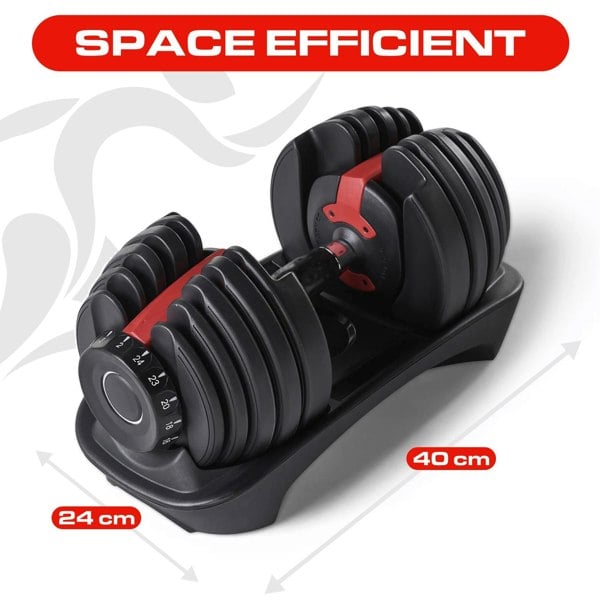 Strongology Home Fitness Pair Adjustable Smart Dumbbell from 2.5kg up to 24kg Training Weights