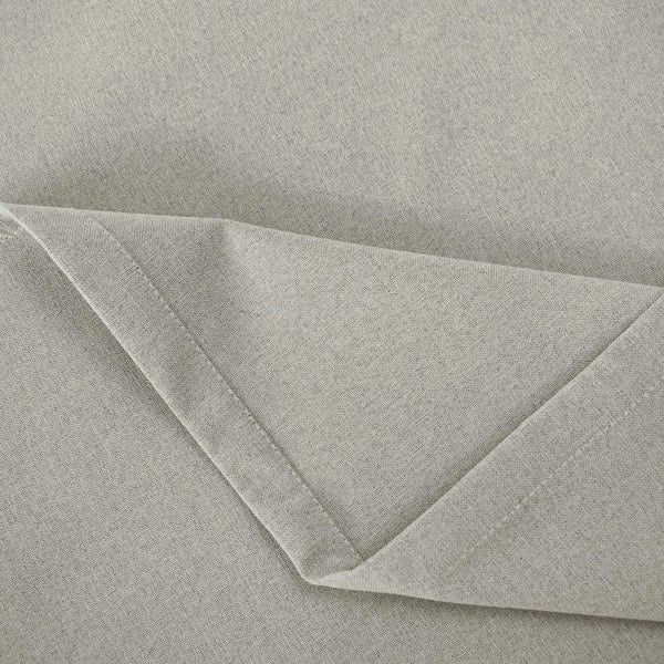 Taupe Grey Linen Blackout Eyelet Curtains - 46x63 Inch Drop - 2 Panel Image 3