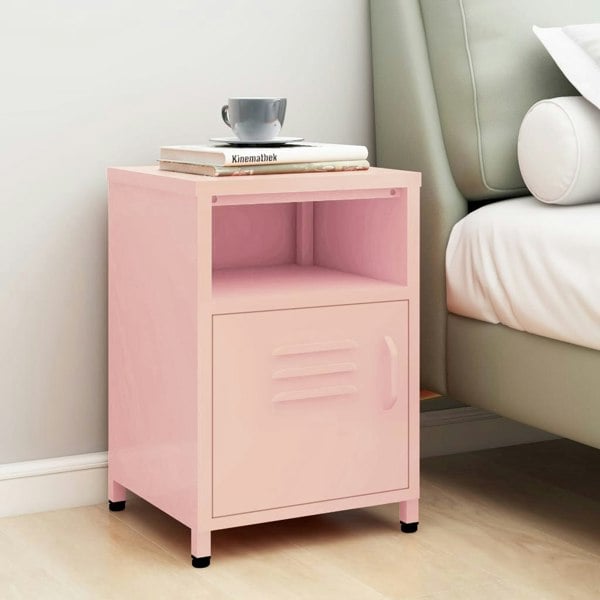 Berkfield Nightstand Pink 35x35x51 cm Steel