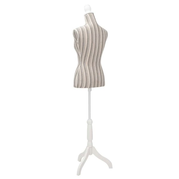 Berkfield Ladies Bust Display Mannequin Linen With Stripes