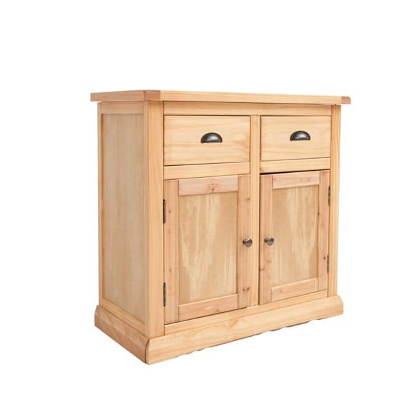 Lucca Waxed 2 Drawer 2 Door Sideboard Brass Cup Handle