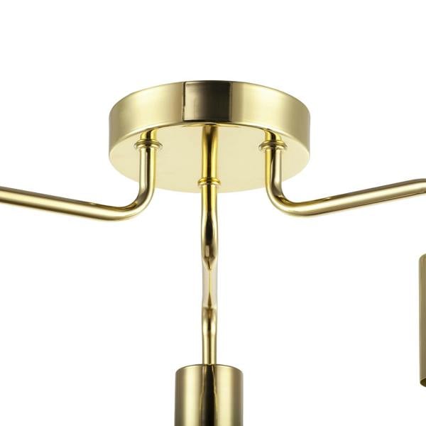 Polished Gold Semi Flush Ceiling Light to Showcase Filament Bulbs Image 8