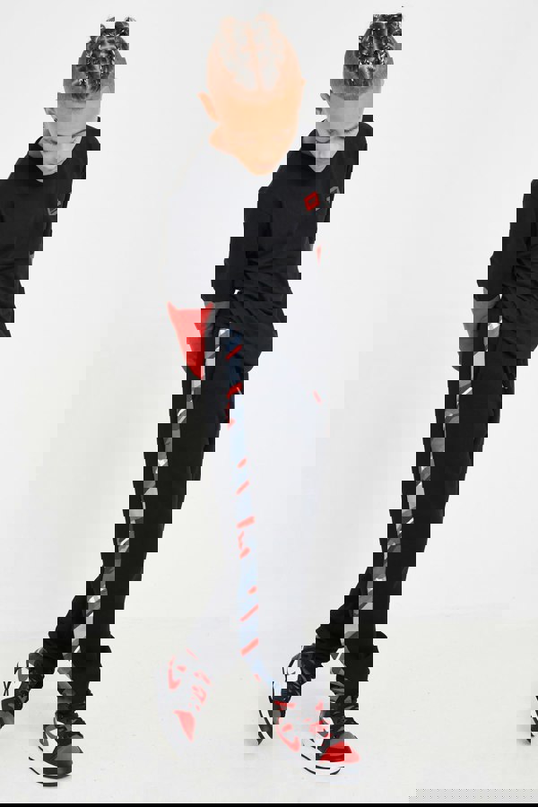 Beat Boyz Club Screen Zip Through Hoodie and Jogger Set - Red Geo