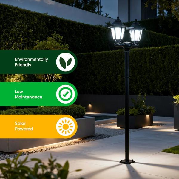 Gardenwize 3-in-1 Double Headlamp Solar Garden LED Light
