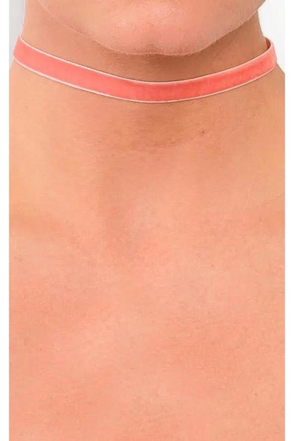 Lidia Suede Choker - Coral