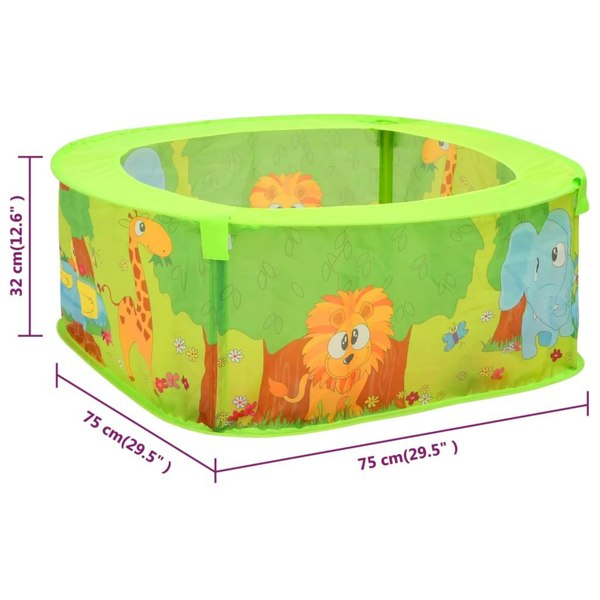 Berkfield Ball Pool with 300 Balls for Kids 75x75x32 cm