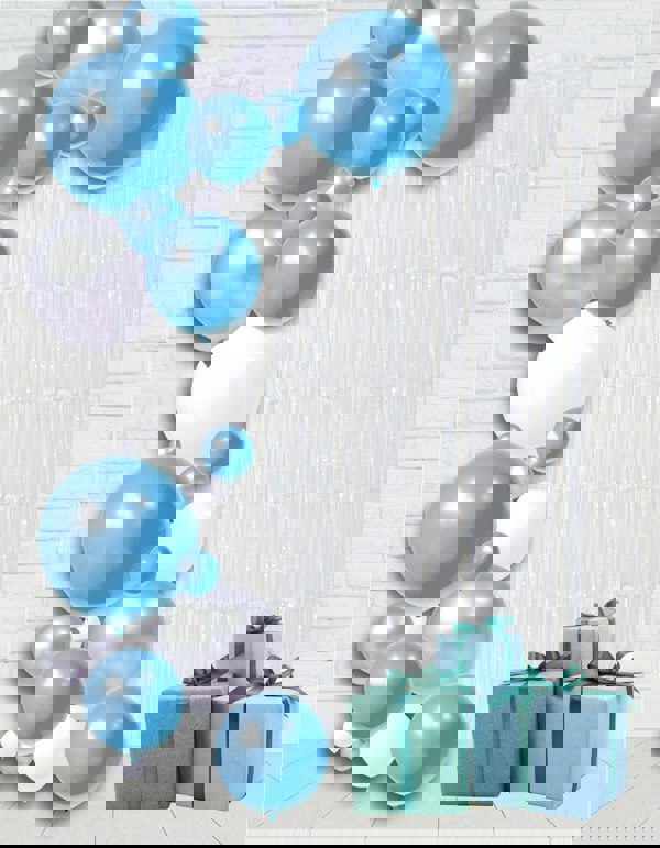 Cheetah Shimmer Tinsel Curtain, 2M x 1M White