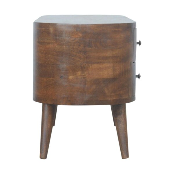 Wyld Haus Brescia Chestnut Mango Wood Round TV Entertainment Unit 4 Drawers