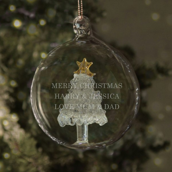 Personalised Memento Company Personalised Glass Christmas Tree Bauble