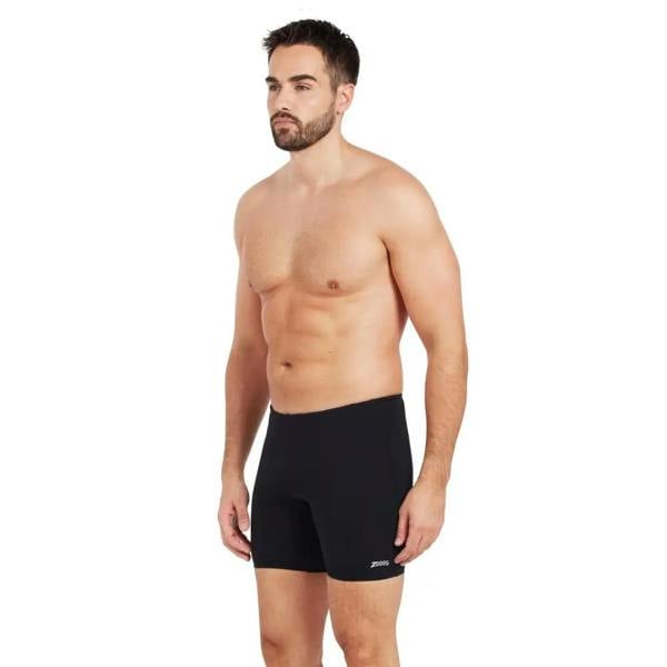 Black Zoggs Cottesloe Mid Swim Jammer shorts with textured waistband