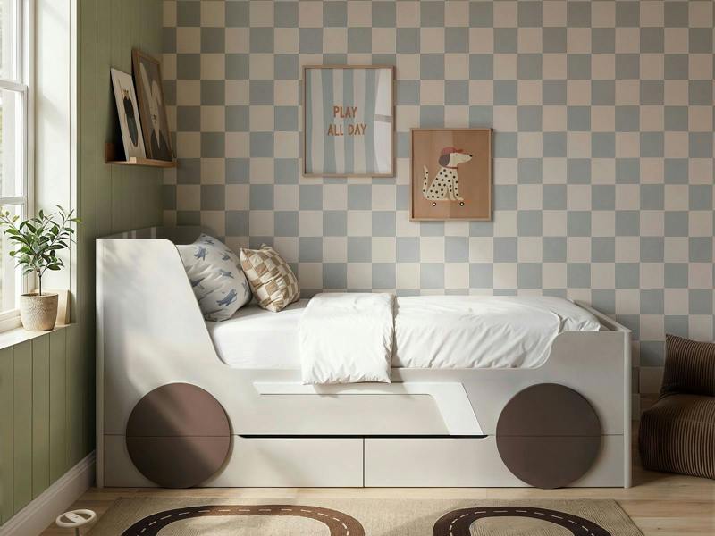 Flair Cooper Single Car Bed with Drawers Grey