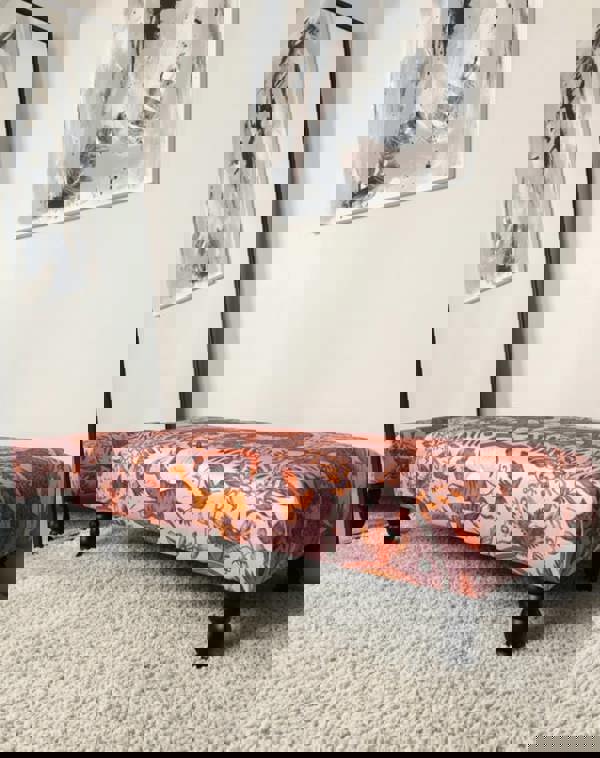 ISTOOLS Handmade Footstool with Wooden Legs for Living Room