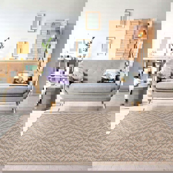 Beige Jute-Look Washable Rugs | Stylish & Easy-Clean