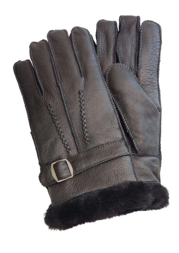 Infinity Leather Mens Luxury Sheepskin Leather Gloves With Buckle