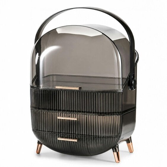 Neo Transparent Black Three Layer Cosmetic Makeup Organiser & Holder