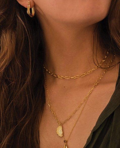 Dainty 14K Gold Cowrie Shell Clam Necklace - Necklaces - Elk & Bloom