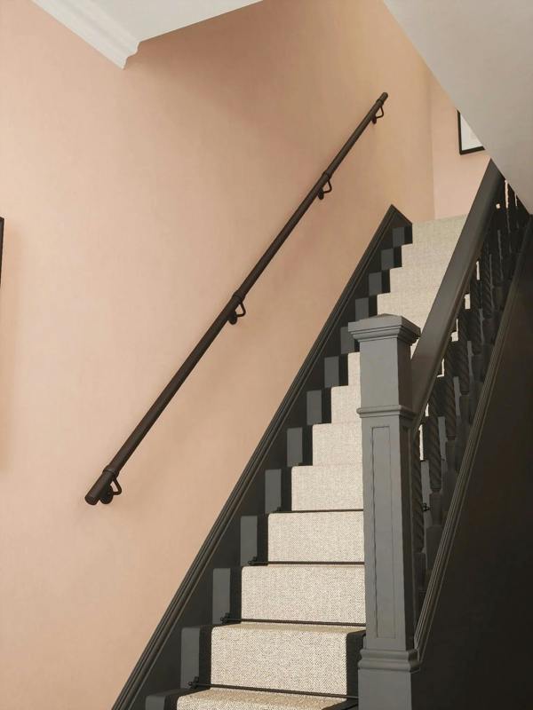 Kineton Matt Black Straight Flight Handrail — Handrails Direct 40mm Handrail Straight Run — by Handrails Direct, Straight Flight