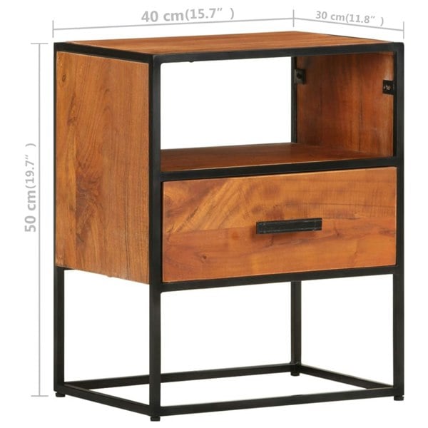 Berkfield Bed Cabinet 40x30x50 cm Solid Acacia Wood