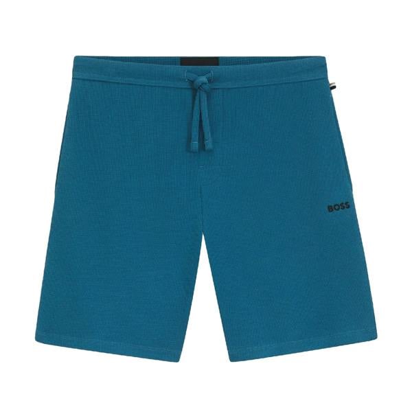 Boss Mens Waffle Pyjama Shorts - Blue - 