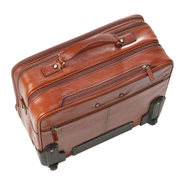 Infinity Leather Nomad - Genuine Leather Wheeled Briefcase Trolley Case