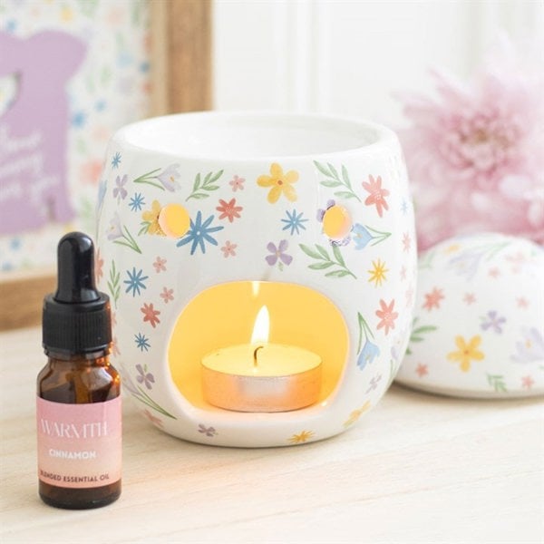 Serano Spring Floral Print Egg Oil Burner and Wax Warmer