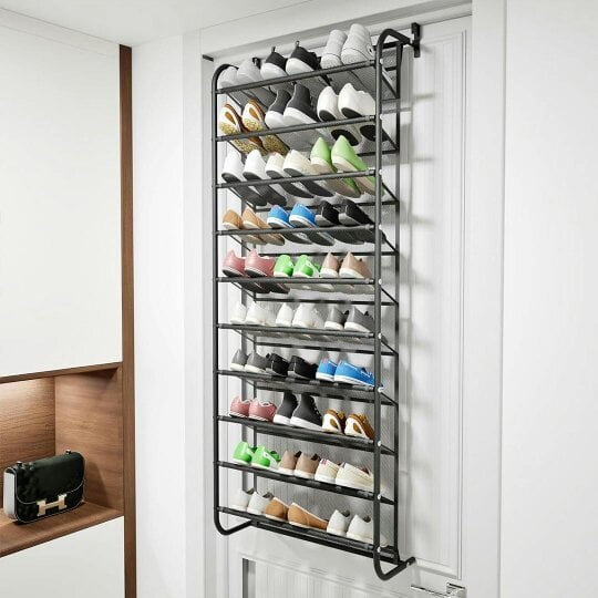 Havendro Over Door Shoe Rack Wall Hanging Closet Organizer Storage Stand Black