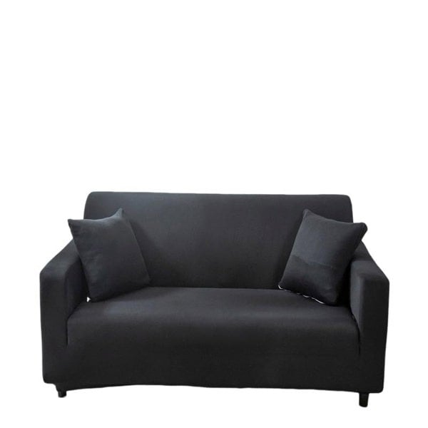 Anyhouz Anyseat 3 Seater Sofa Cover Plain Black Style and Protection For Living Room Sofa Chair Elastic Stretchable Slipcover